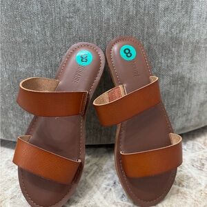 Brown Double Strap Sandals